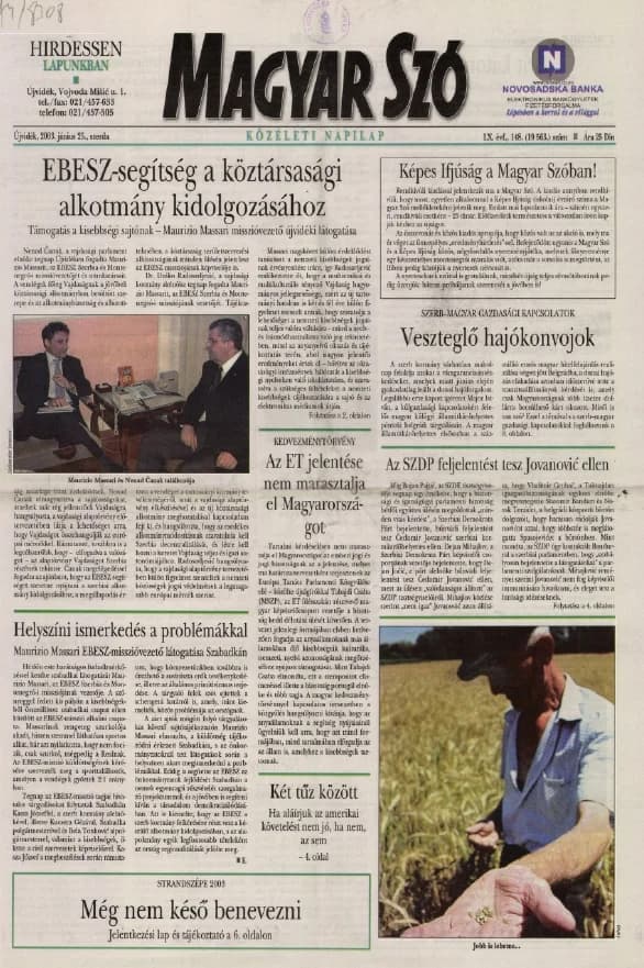 Magyar Szó, 60. évf. 2003. június 25. 148. sz. 1–16. oldal