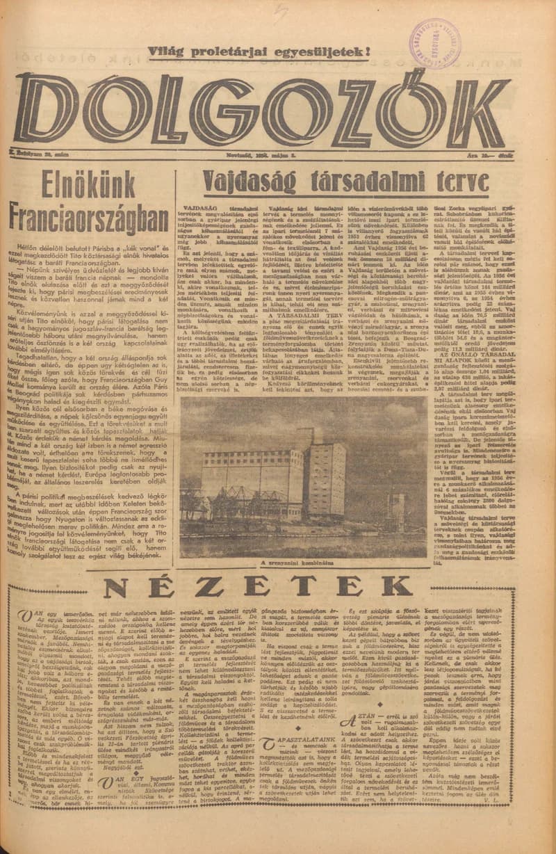 Dolgozók, 10. évf. 1956. május 8. 20. sz.
