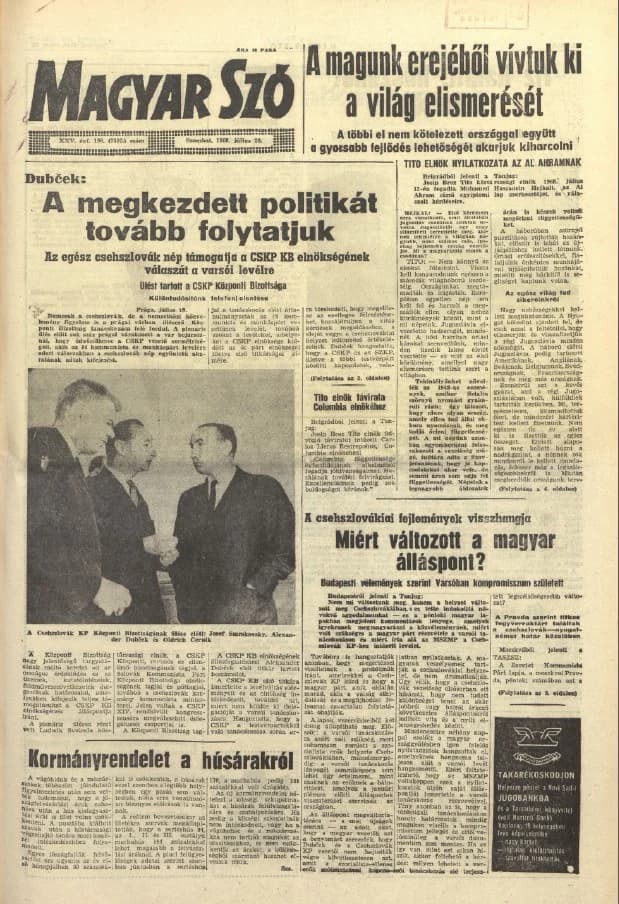 Magyar Szó, 25. évf. 1968. július 20. 198. sz. 1–14. oldal