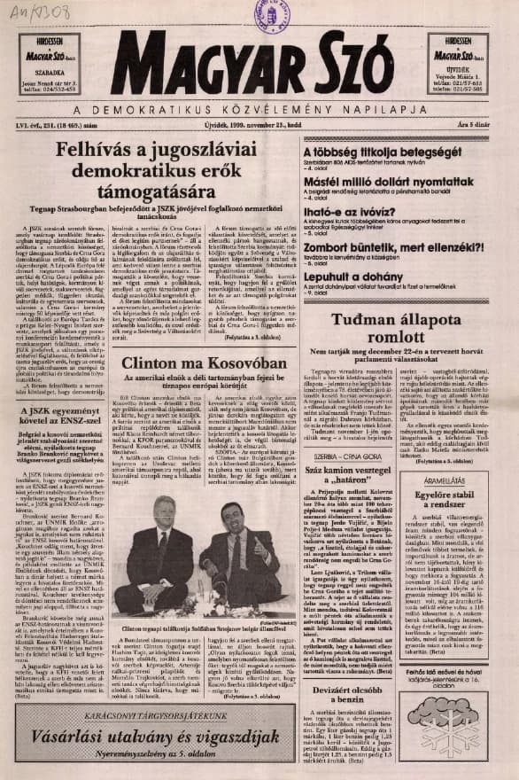 Magyar Szó, 56. évf. 1999. november 23. 231. sz. 1–16. oldal