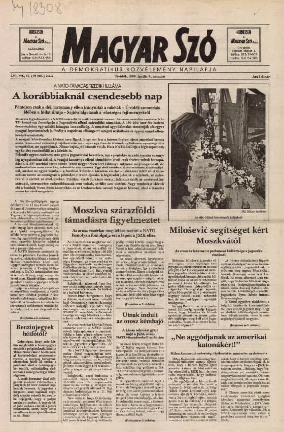 Magyar Szó, 56. évf. 1999. április 3. 67. sz. 1–8. oldal