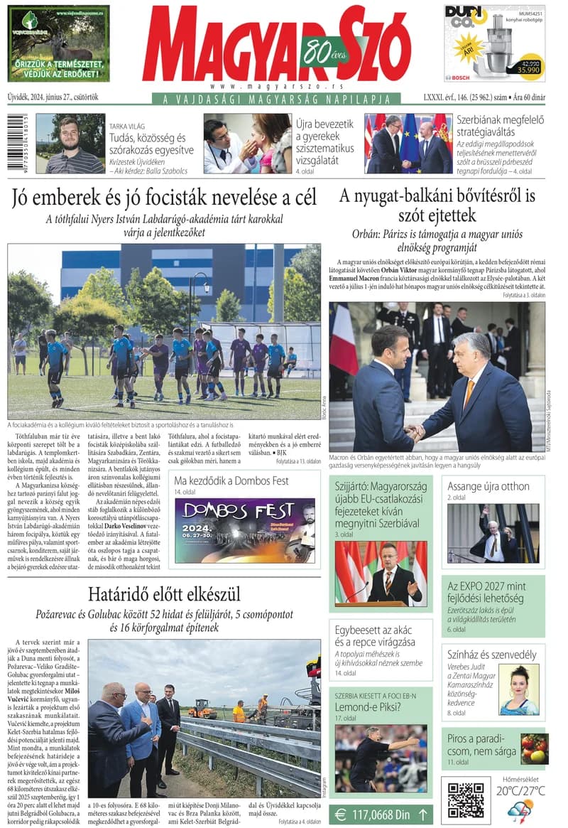 Magyar Szó, 81. évf. 2024. június 27. 146. sz. 1–20. oldal