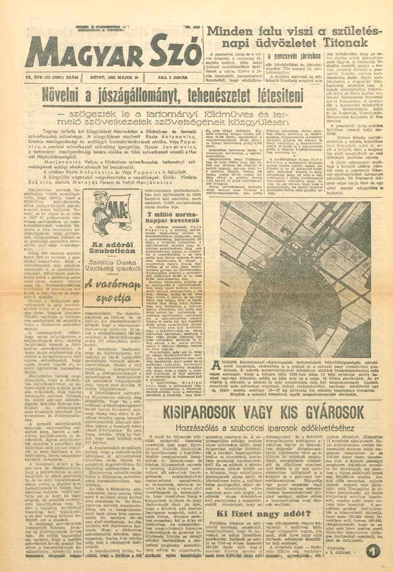 Magyar Szó, 9. évf. 1952. május 19. 119. sz. 1–4. oldal