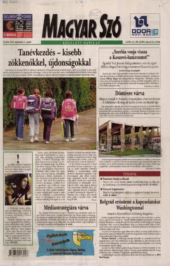 Magyar Szó, 67. évf. 2010. szeptember 1. 203. sz. 1–20. oldal