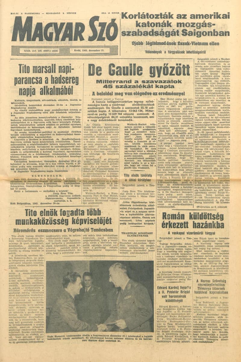Magyar Szó, 22. évf. 1965. december 21. 349. sz.