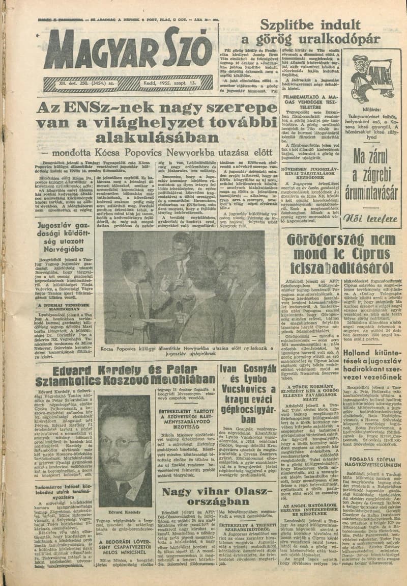 Magyar Szó, 12. évf. 1955. szeptember 13. 250. sz. 1–8. oldal
