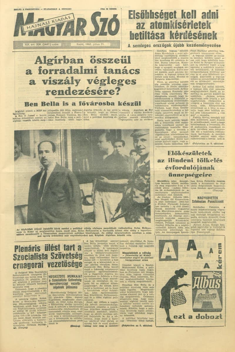 Magyar Szó, 19. évf. 1962. július 31. 209. sz. 1–14. oldal