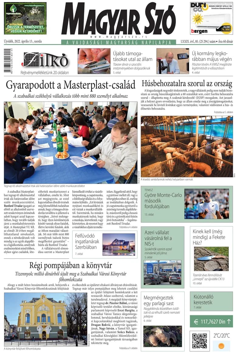Magyar Szó, 79. évf. 2022. április 13. 85. sz. 1–16. oldal