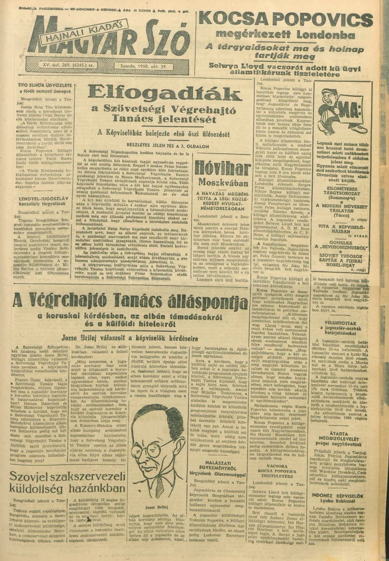 Magyar Szó, 15. évf. 1958. október 29. 269. sz. 1–10. oldal