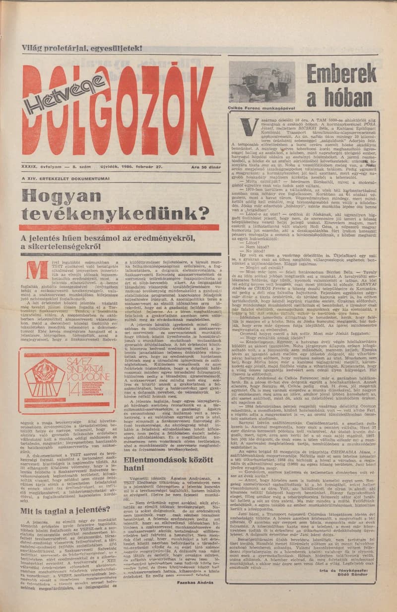 Dolgozók, 40. évf. 1986. február 27. 8. sz.