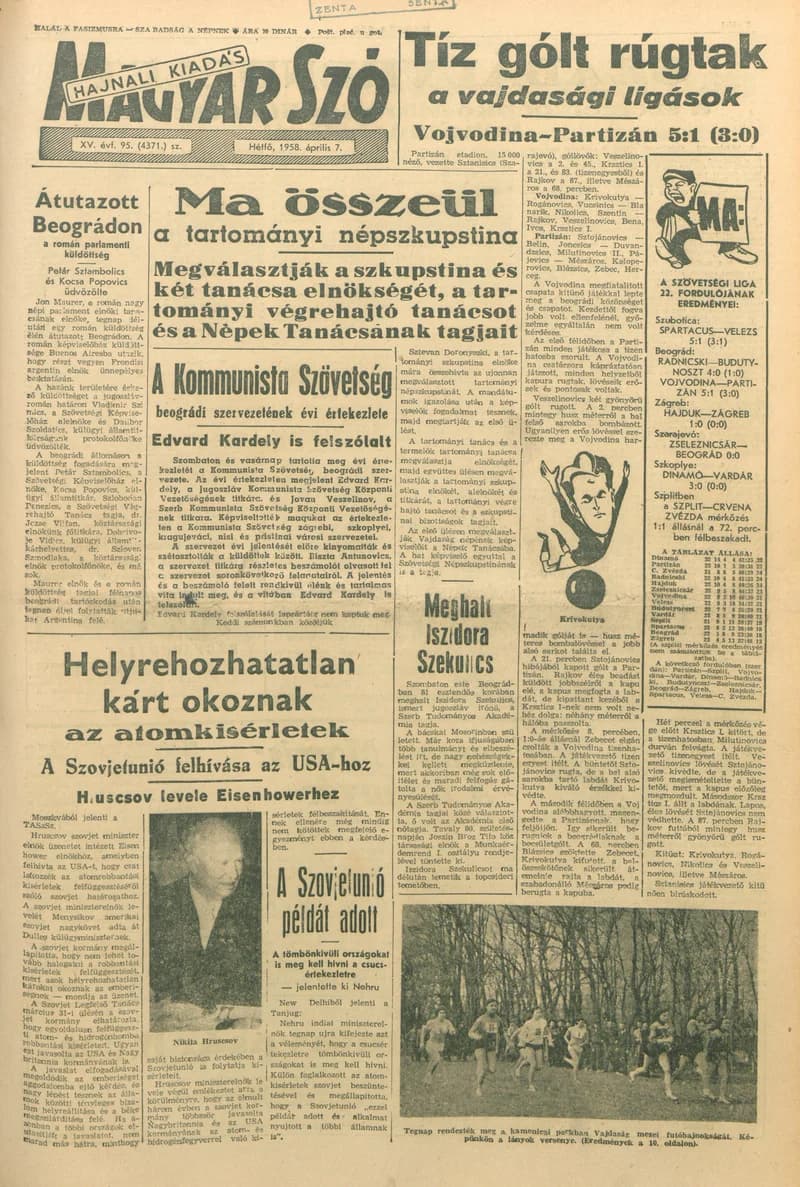 Magyar Szó, 15. évf. 1958. április 7. 95. sz. 1–10. oldal