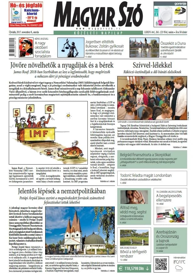 Magyar Szó, 74. évf. 2017. november 8. 261. sz. 1–16. oldal