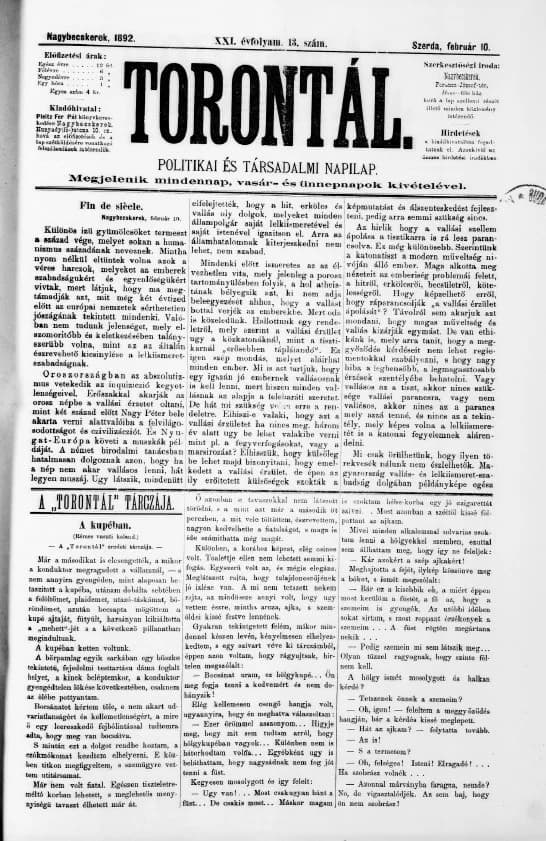 Torontál, 21. évf. 1892. február 10. 13. sz.