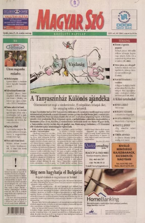 Magyar Szó, 66. évf. 2009. június 27. – 28. 147. sz. 1–24. oldal