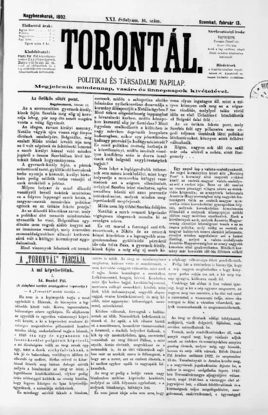 Torontál, 21. évf. 1892. február 13. 16. sz.