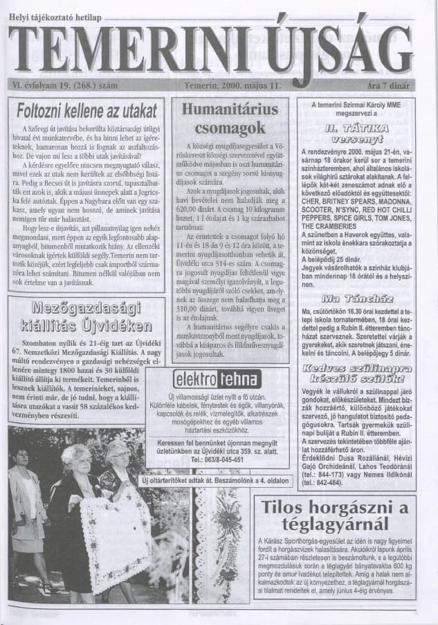 Temerini Újság, 6. évf. 2000. május 11. 19. sz.