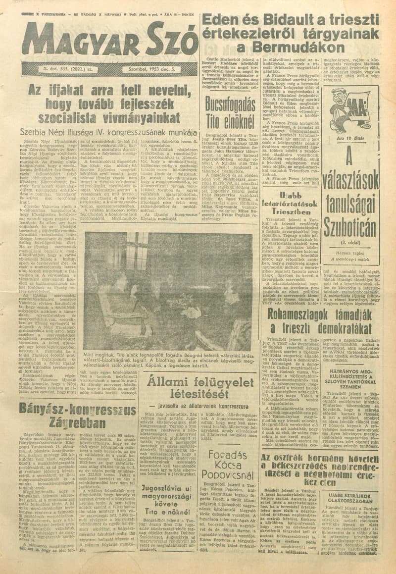 Magyar Szó, 10. évf. 1953. december 5. 333. sz. 1–10. oldal