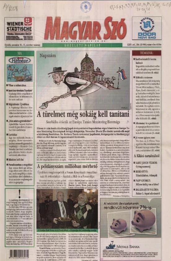 Magyar Szó, 64. évf. 2007. november 10. – 11. 264. sz. 1–36. oldal