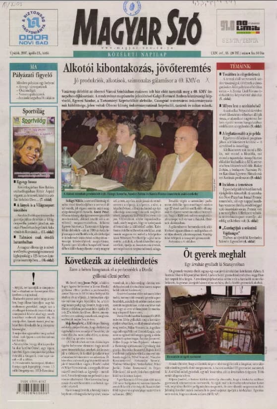Magyar Szó, 64. évf. 2007. április 23. 93. sz. 1–12. oldal