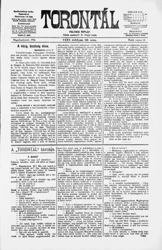 Torontál, 35. évf. 1906. június 12. 133. sz.