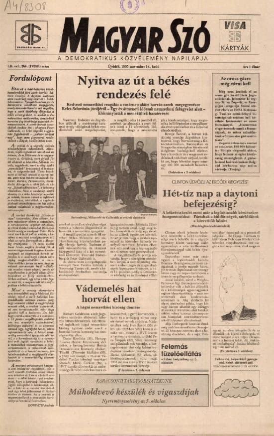 Magyar Szó, 52. évf. 1995. november 14. 266. sz. 1–16. oldal