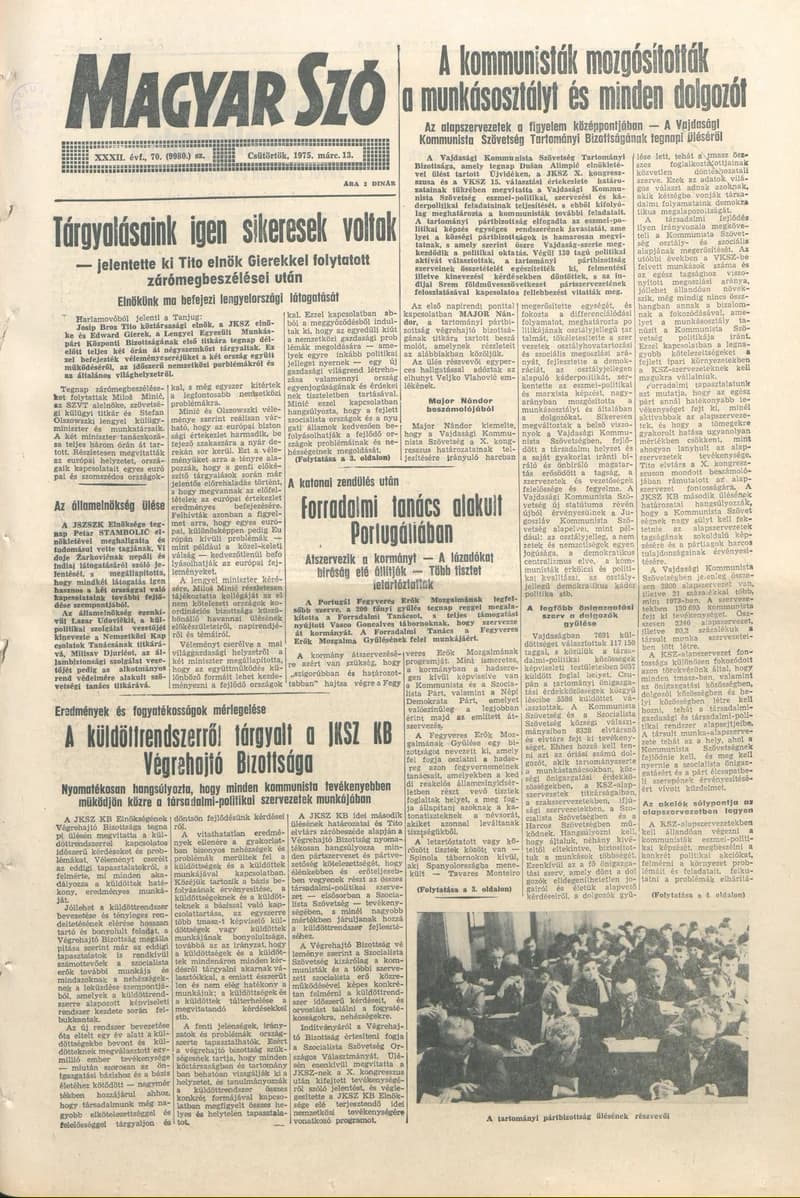 Magyar Szó, 32. évf. 1975. március 13. 70. sz.