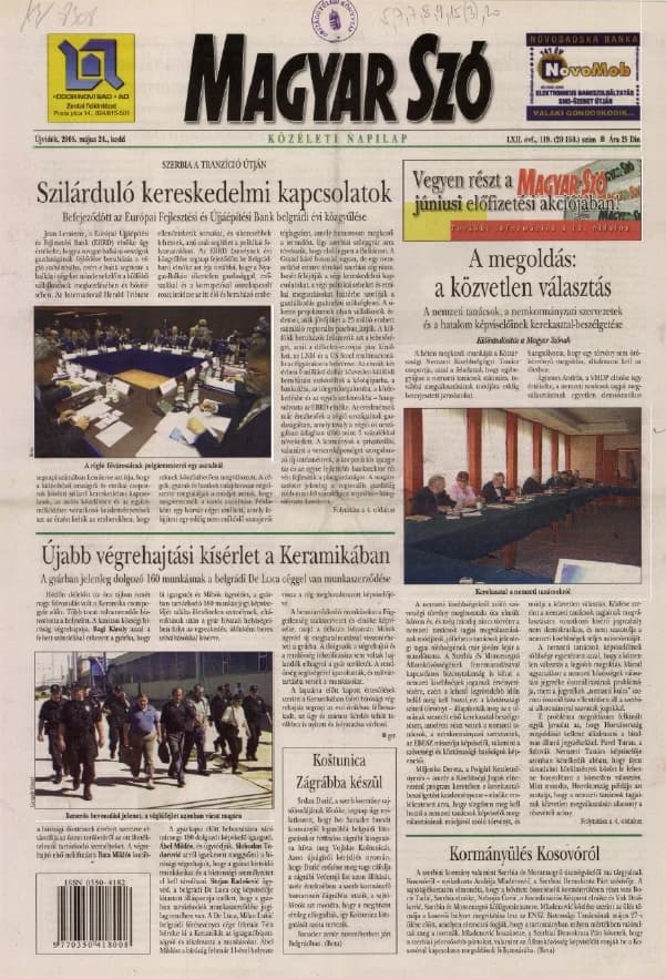 Magyar Szó, 62. évf. 2005. május 24. 119. sz. 1–20. oldal