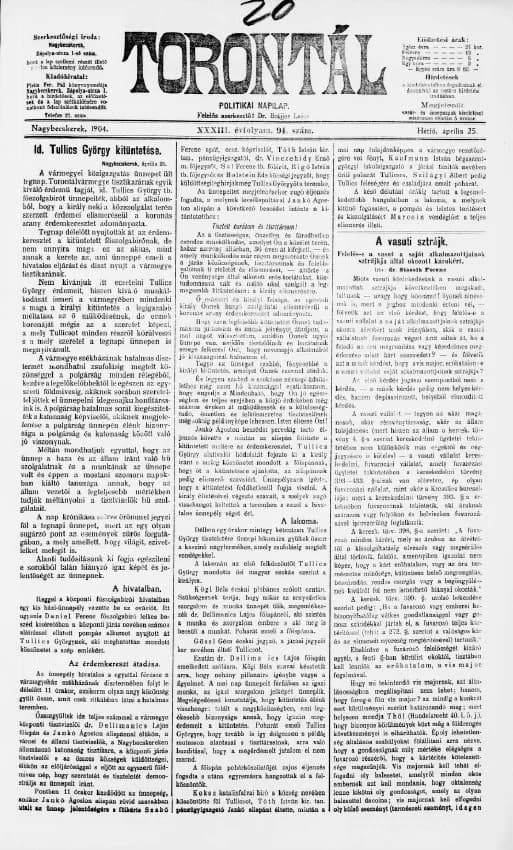 Torontál, 33. évf. 1904. április 25. 94. sz.