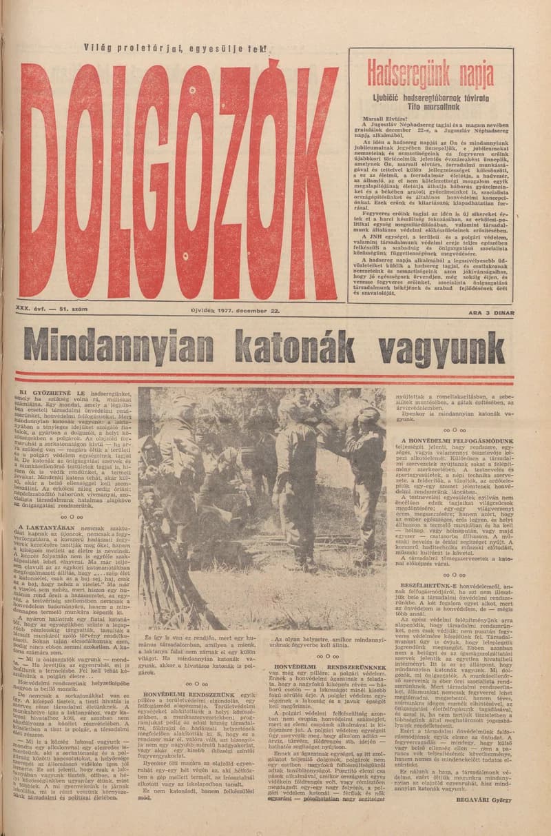 Dolgozók, 31. évf. 1977. december 22. 51. sz.
