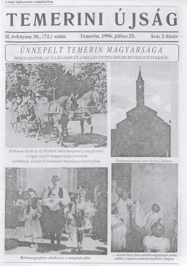 Temerini Újság, 2. évf. 1996. július 25. 30. sz.