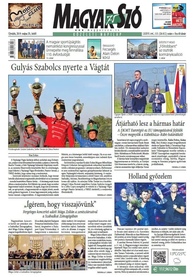 Magyar Szó, 76. évf. 2019. május 20. 113. sz. 1–20. oldal