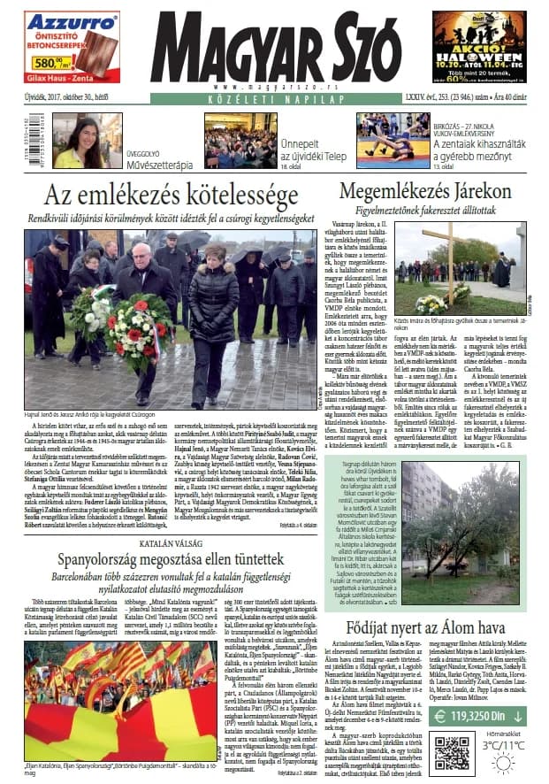Magyar Szó, 74. évf. 2017. október 30. 253. sz. 1–20. oldal