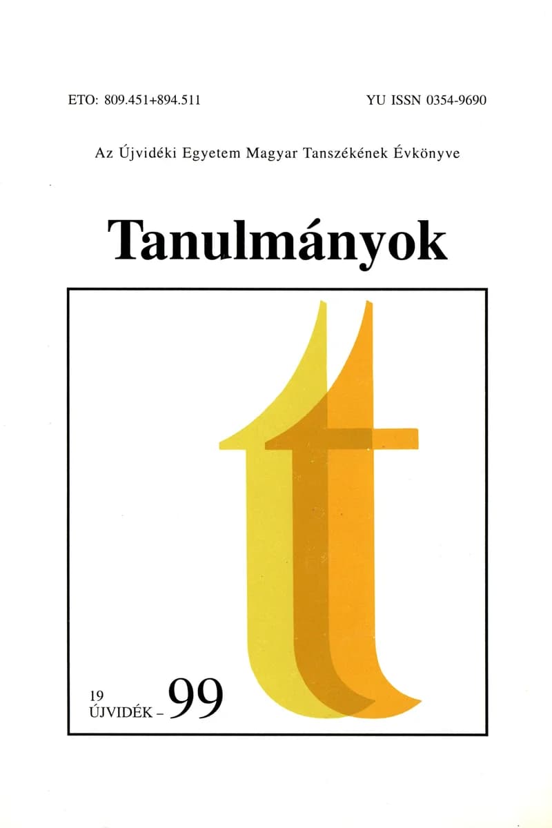 Tanulmányok, 29. évf. 1999. 32. sz. 1–162. oldal