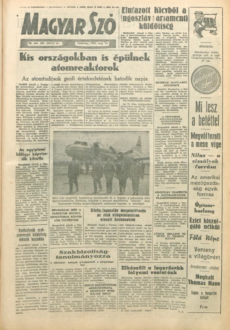Magyar Szó, 12. évf. 1955. augusztus 13. 219. sz. 1–10. oldal