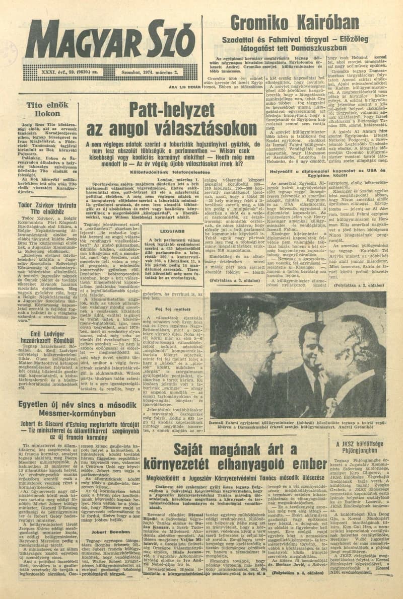 Magyar Szó, 31. évf. 1974. március 2. 59. sz. 1–20. oldal