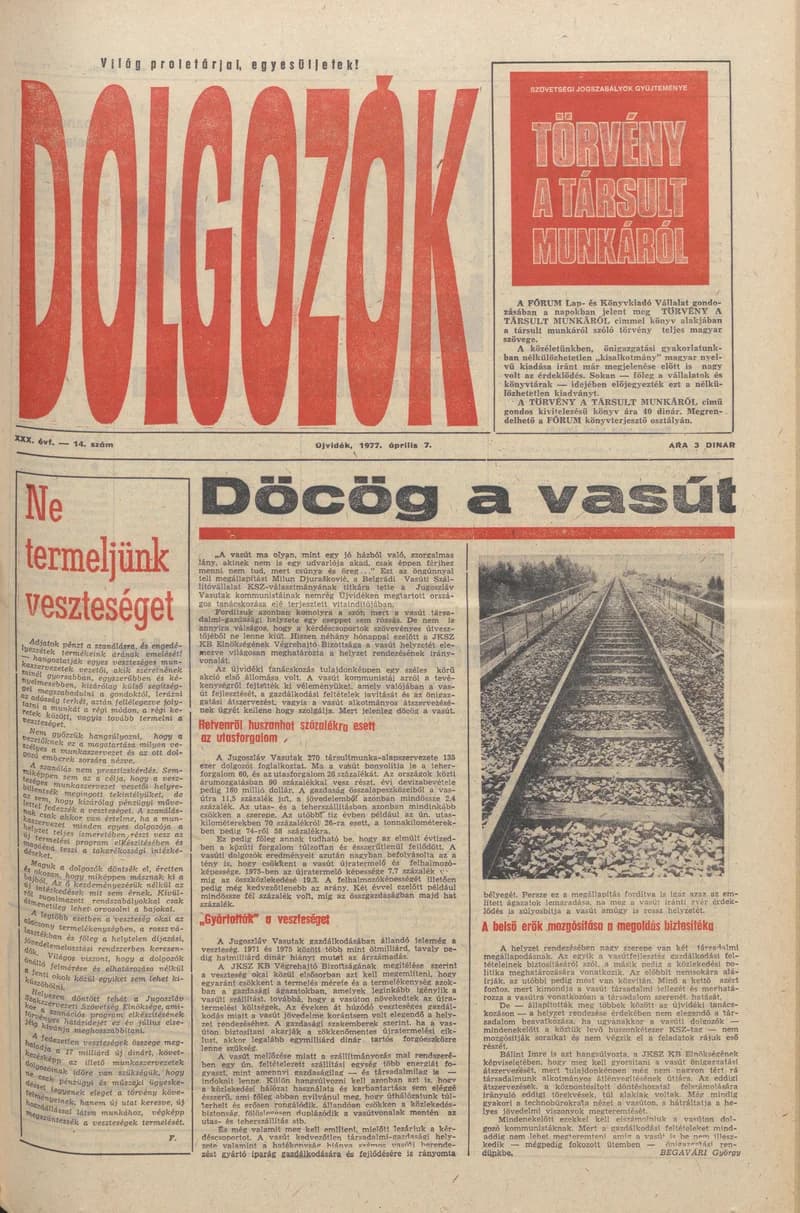 Dolgozók, 31. évf. 1977. április 7. 14. sz.