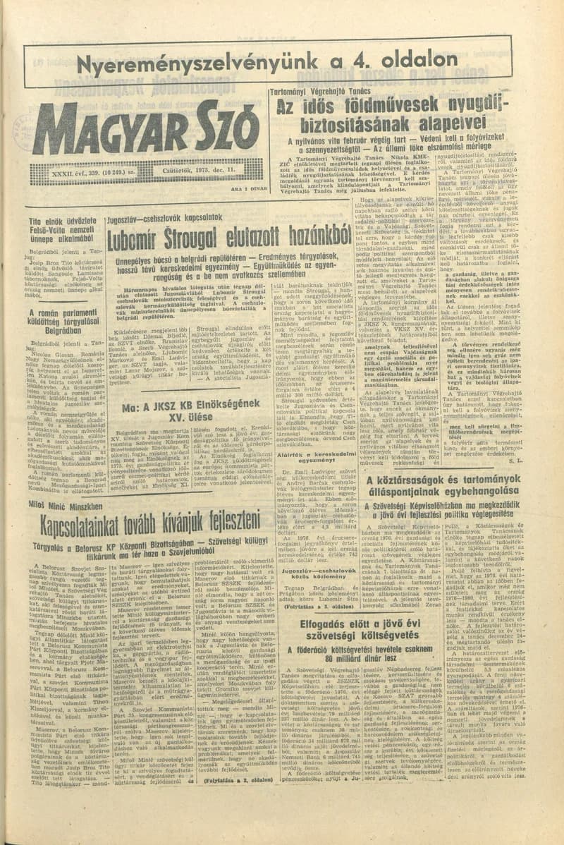 Magyar Szó, 32. évf. 1975. december 11. 339. sz.