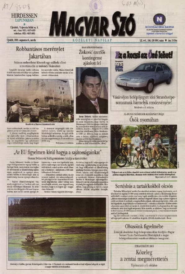 Magyar Szó, 60. évf. 2003. augusztus 6. 184. sz. 1–16. oldal