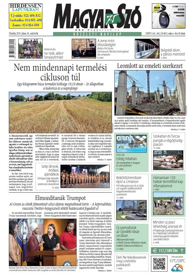 Magyar Szó, 76. évf. 2019. július 18. 164. sz. 1–20. oldal