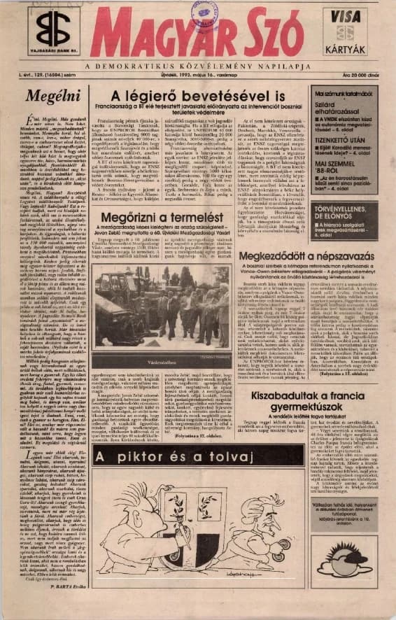 Magyar Szó, 50. évf. 1993. május 16. 129. sz. 1–24. oldal