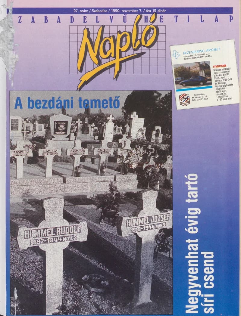 Napló - Szabadelvű hetilap, 1. évf. 1990. november 7. 27. sz.
