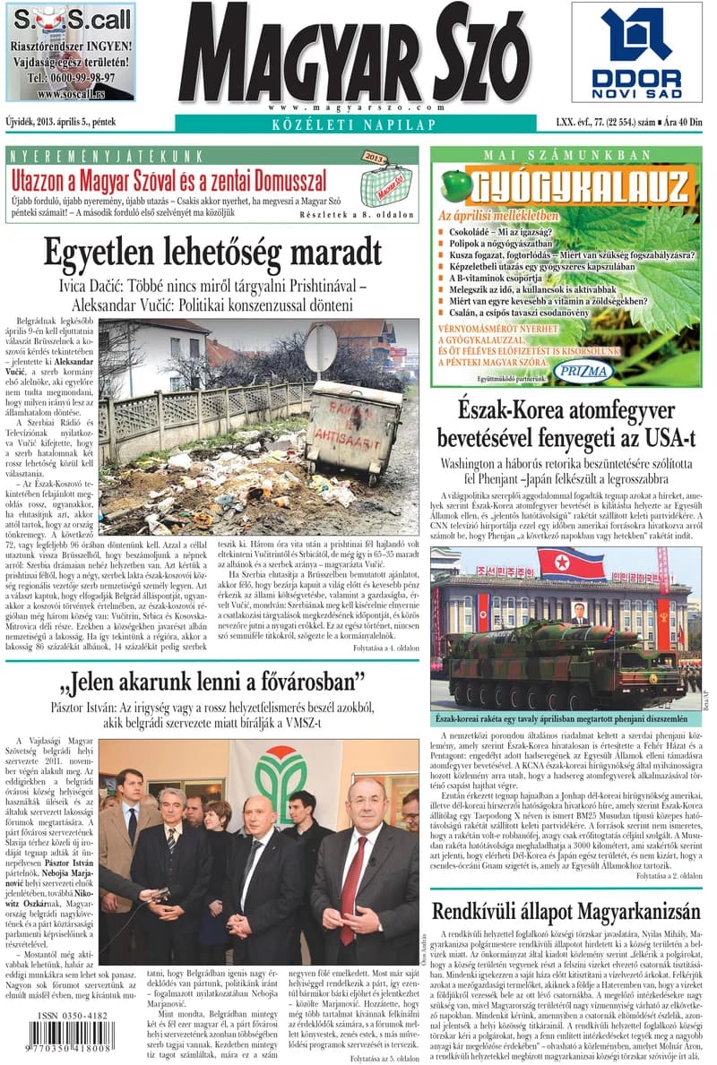 Magyar Szó, 70. évf. 2013. április 5. 77. sz. 1–20. oldal