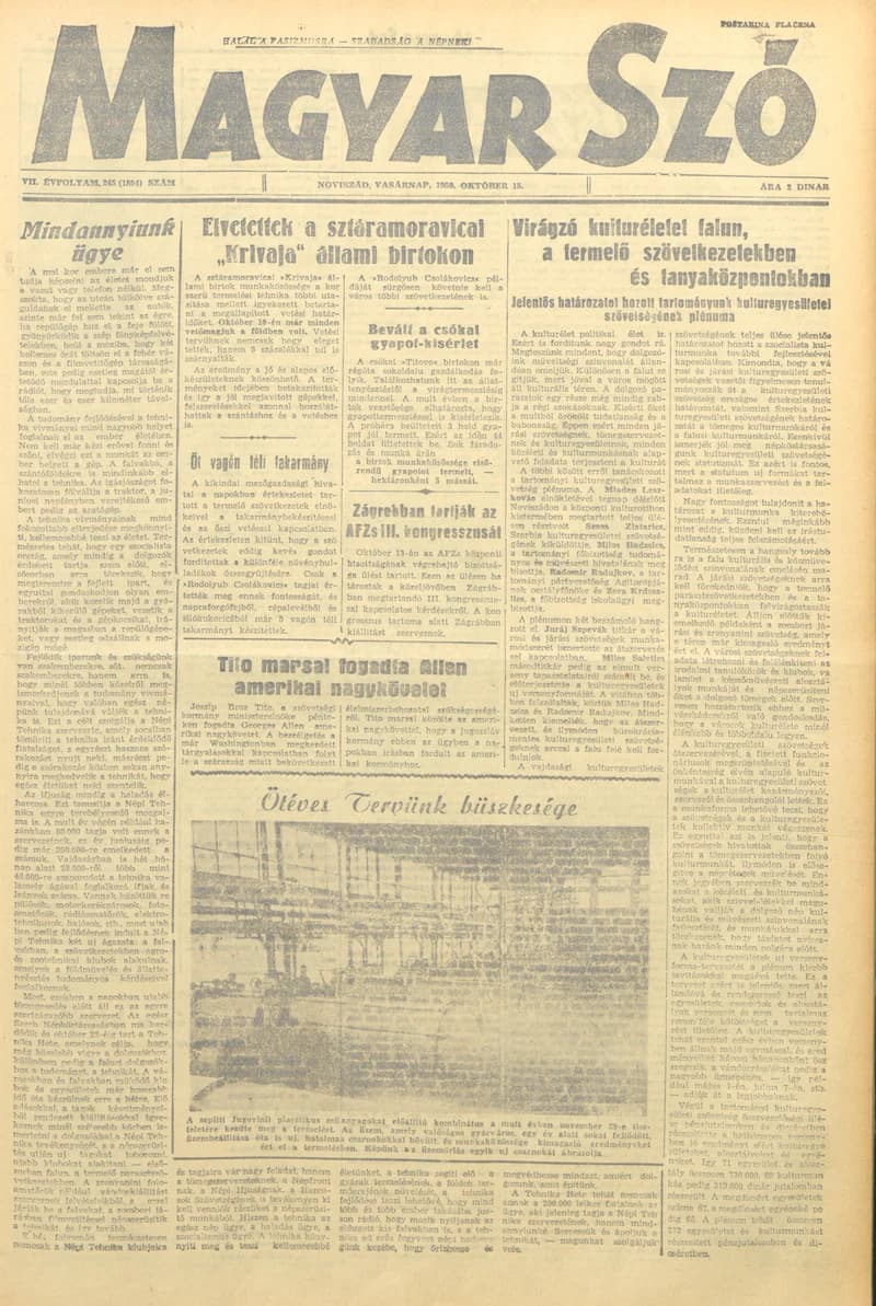 Magyar Szó, 7. évf. 1950. október 15. 245. sz. 1–4. oldal