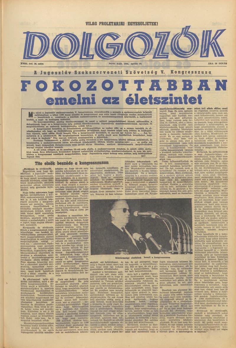Dolgozók, 18. évf. 1964. április 24. 16. sz.