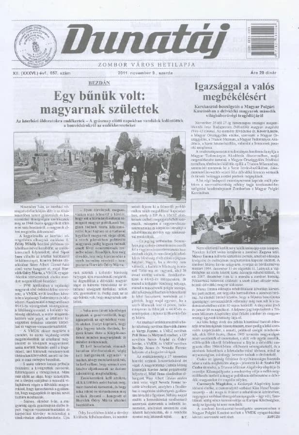 Dunatáj, 13. évf. 2011. november 9. 657. sz.