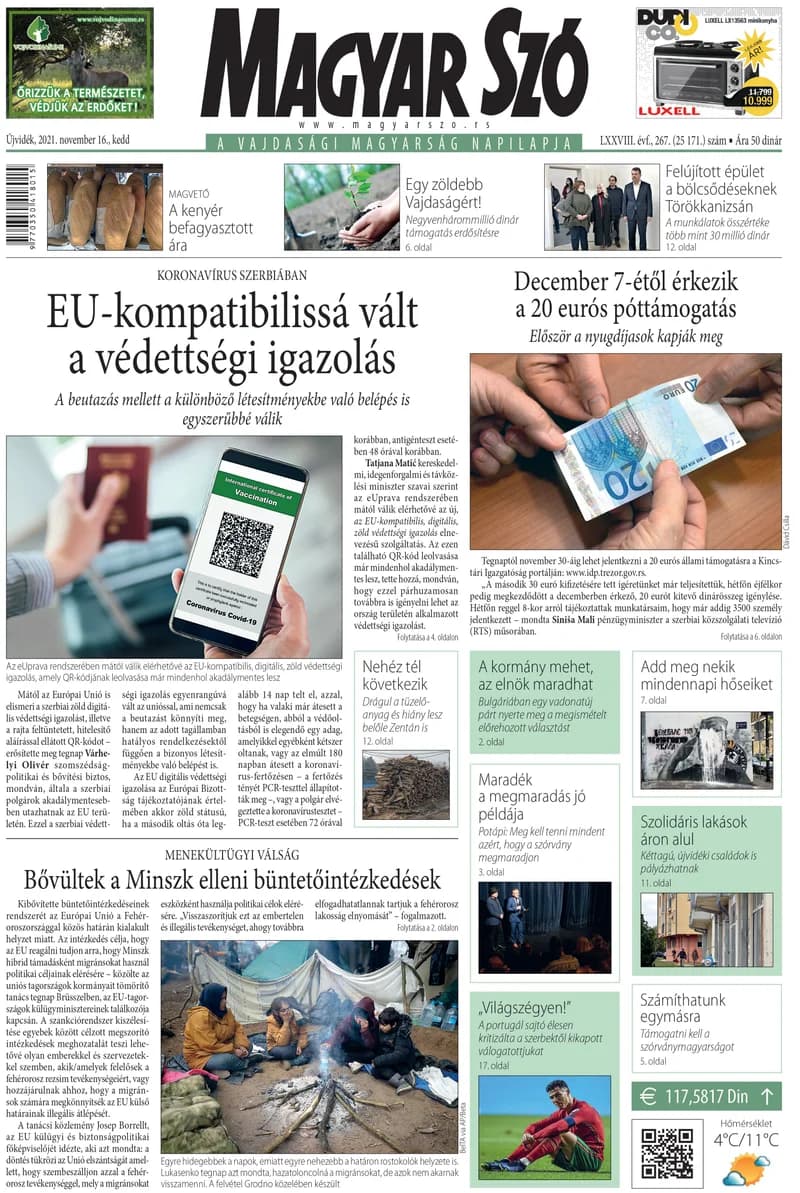 Magyar Szó, 78. évf. 2021. november 16. 267. sz. 1–20. oldal