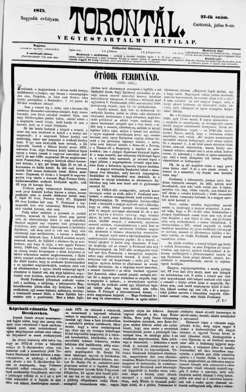 Torontál, 4. évf. 1875. július 8. 27. sz.