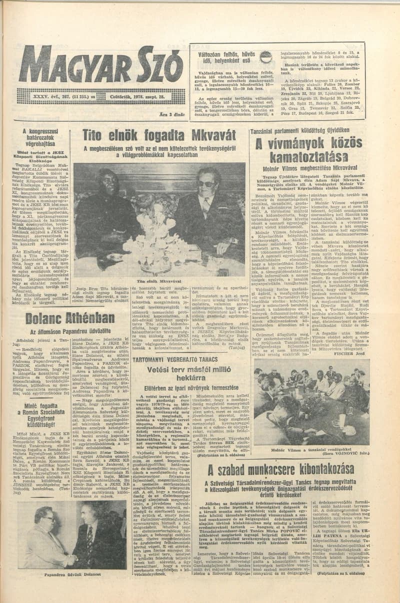 Magyar Szó, 35. évf. 1978. szeptember 28. 267. sz.