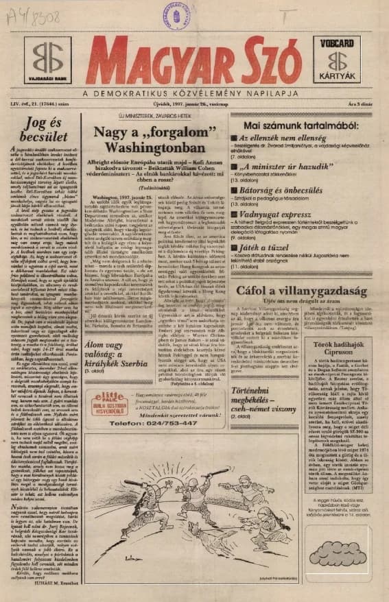 Magyar Szó, 54. évf. 1997. január 26. 21. sz. 1–24. oldal