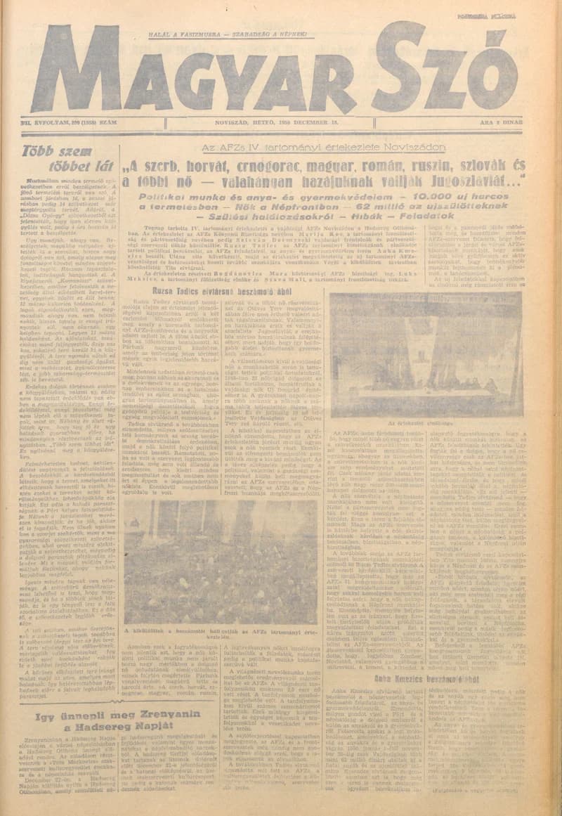 Magyar Szó, 7. évf. 1950. december 18. 299. sz. 1–4. oldal